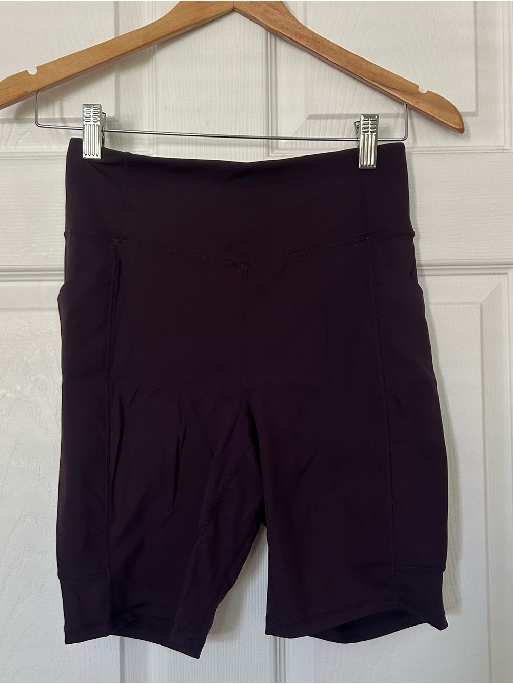 Active USA High-Rise Bike Shorts in Plum